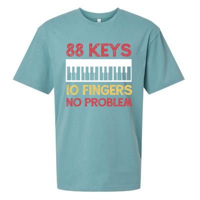 Piano Player Pianist Keyboard Vintage Gift Sueded Cloud Jersey T-Shirt