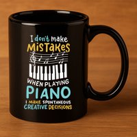 Piano Player Pianist Music Keyboard Gift 11oz C Handle Ceramic Mug