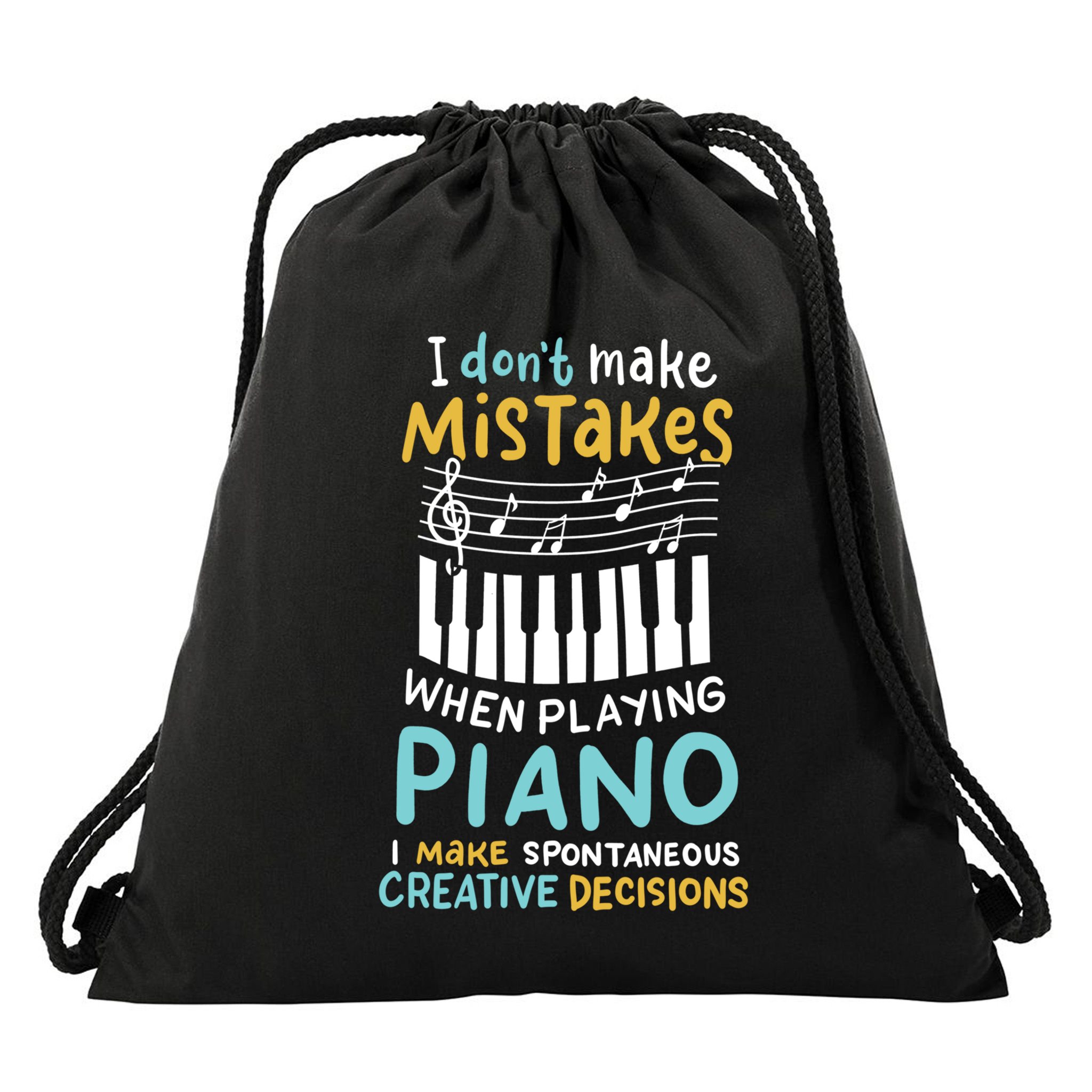Piano Player Pianist Music Keyboard Gift Drawstring Bag