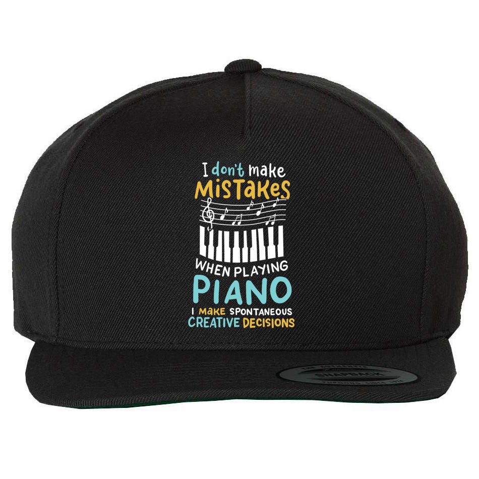 Piano Player Pianist Music Keyboard Gift Wool Snapback Cap
