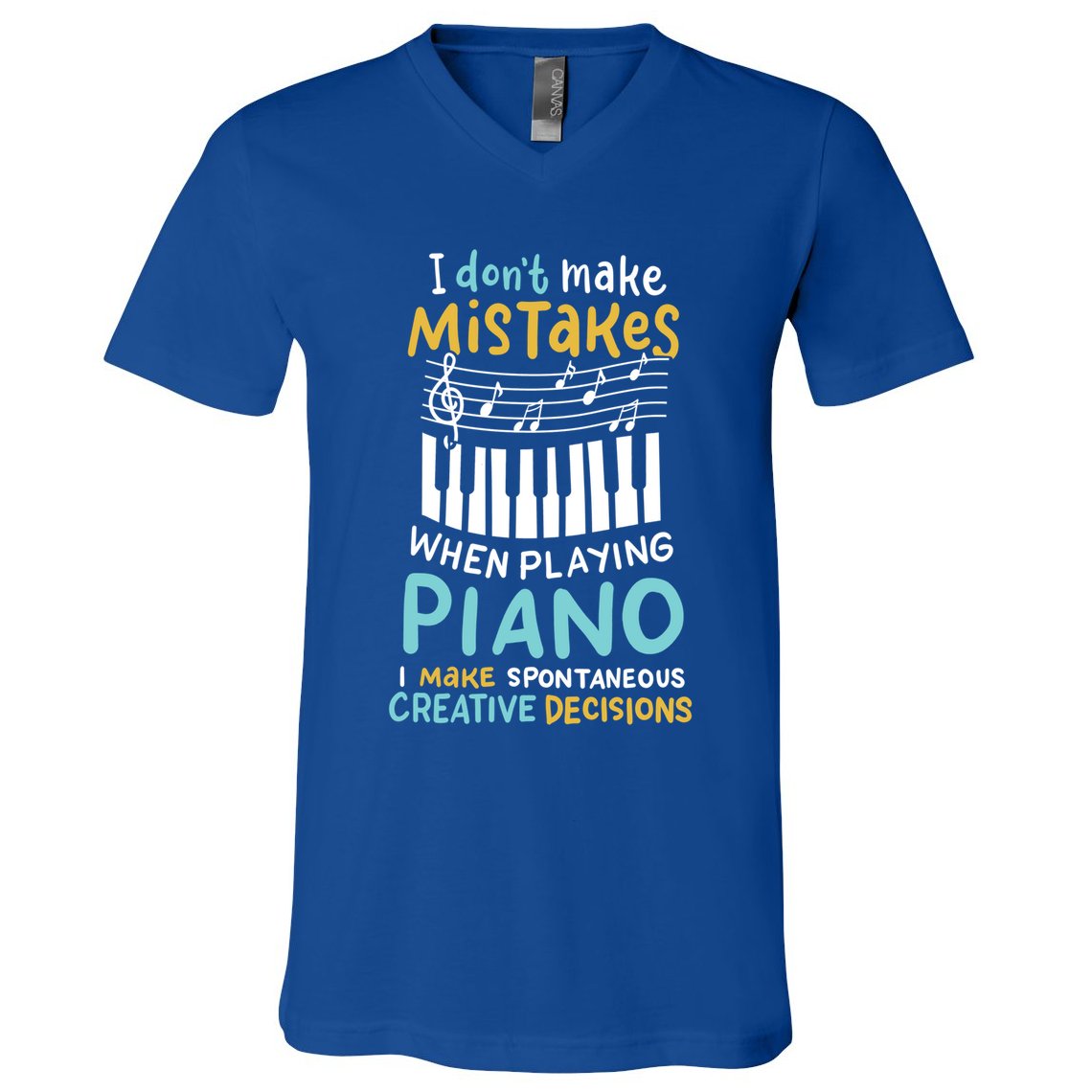 Piano Player Pianist Music Keyboard Gift V-Neck T-Shirt