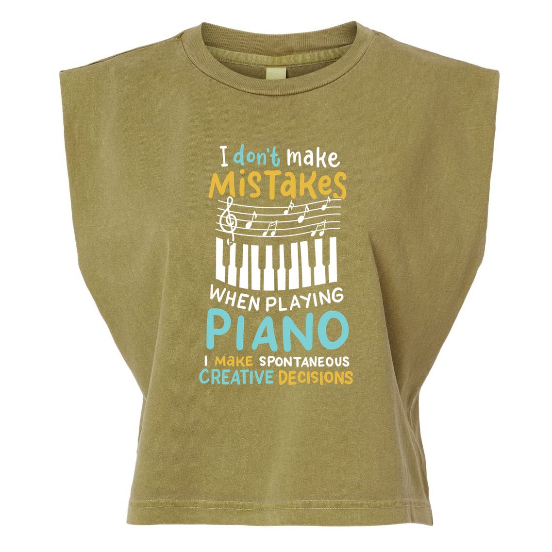 Piano Player Pianist Music Keyboard Gift Garment-Dyed Women's Muscle Tee