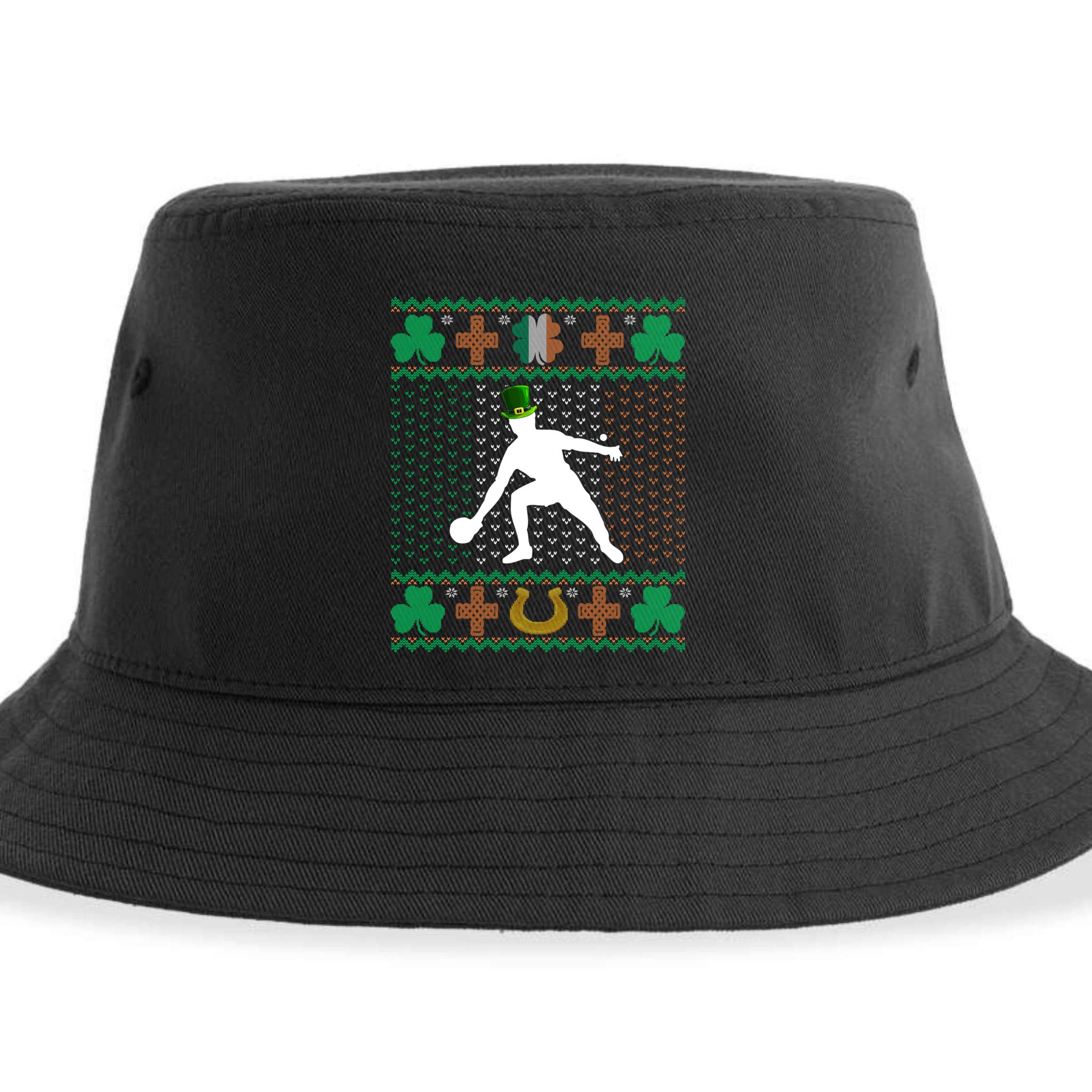 Ping Pong Player St Patrick's Day Ugly Holiday Table Tennis Meaningful Gift Sustainable Bucket Hat
