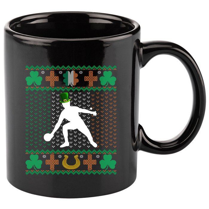 Ping Pong Player St Patrick's Day Ugly Holiday Table Tennis Meaningful Gift 11oz C Handle Ceramic Mug