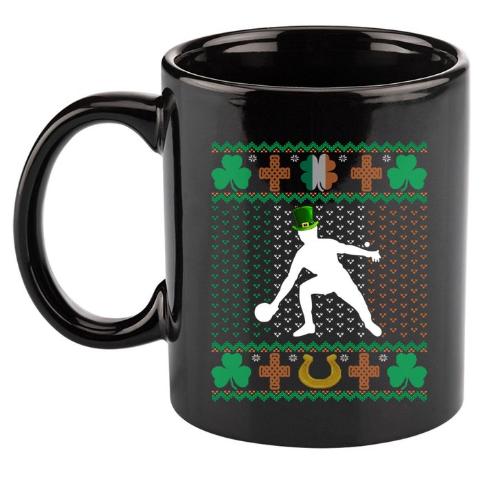 Ping Pong Player St Patrick's Day Ugly Holiday Table Tennis Meaningful Gift 11oz C Handle Ceramic Mug