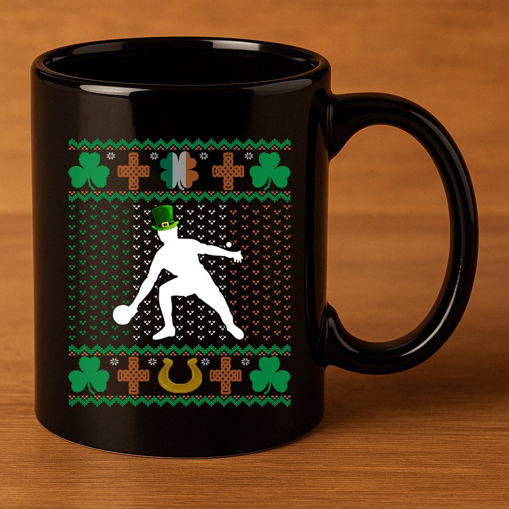 Ping Pong Player St Patrick's Day Ugly Holiday Table Tennis Meaningful Gift 11oz C Handle Ceramic Mug