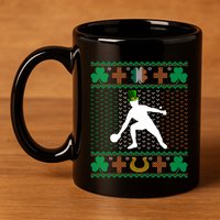 Ping Pong Player St Patrick's Day Ugly Holiday Table Tennis Meaningful Gift 11oz C Handle Ceramic Mug