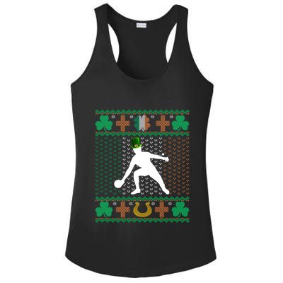 Ping Pong Player St Patrick's Day Ugly Holiday Table Tennis Meaningful Gift Ladies PosiCharge Competitor Racerback Tank