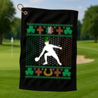 Ping Pong Player St Patrick's Day Ugly Holiday Table Tennis Meaningful Gift Golf Towel