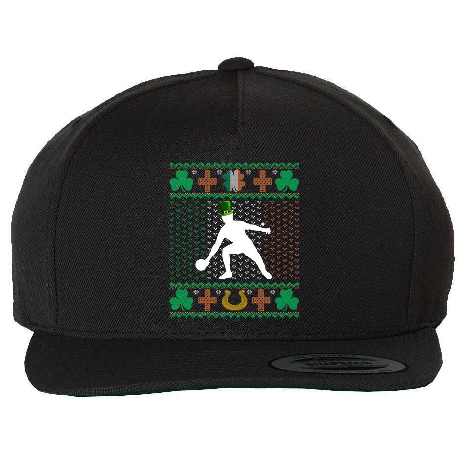 Ping Pong Player St Patrick's Day Ugly Holiday Table Tennis Meaningful Gift Wool Snapback Cap