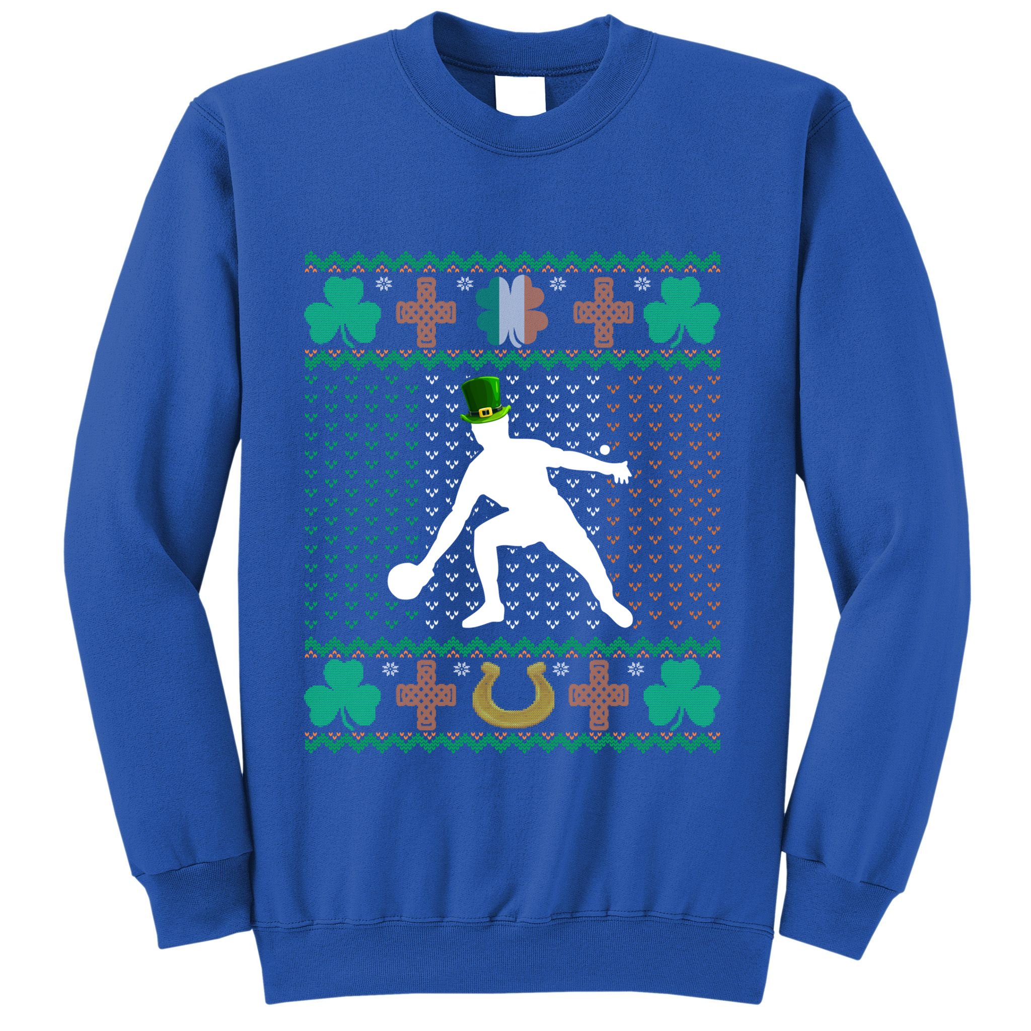 Ping Pong Player St Patrick's Day Ugly Holiday Table Tennis Meaningful Gift Sweatshirt