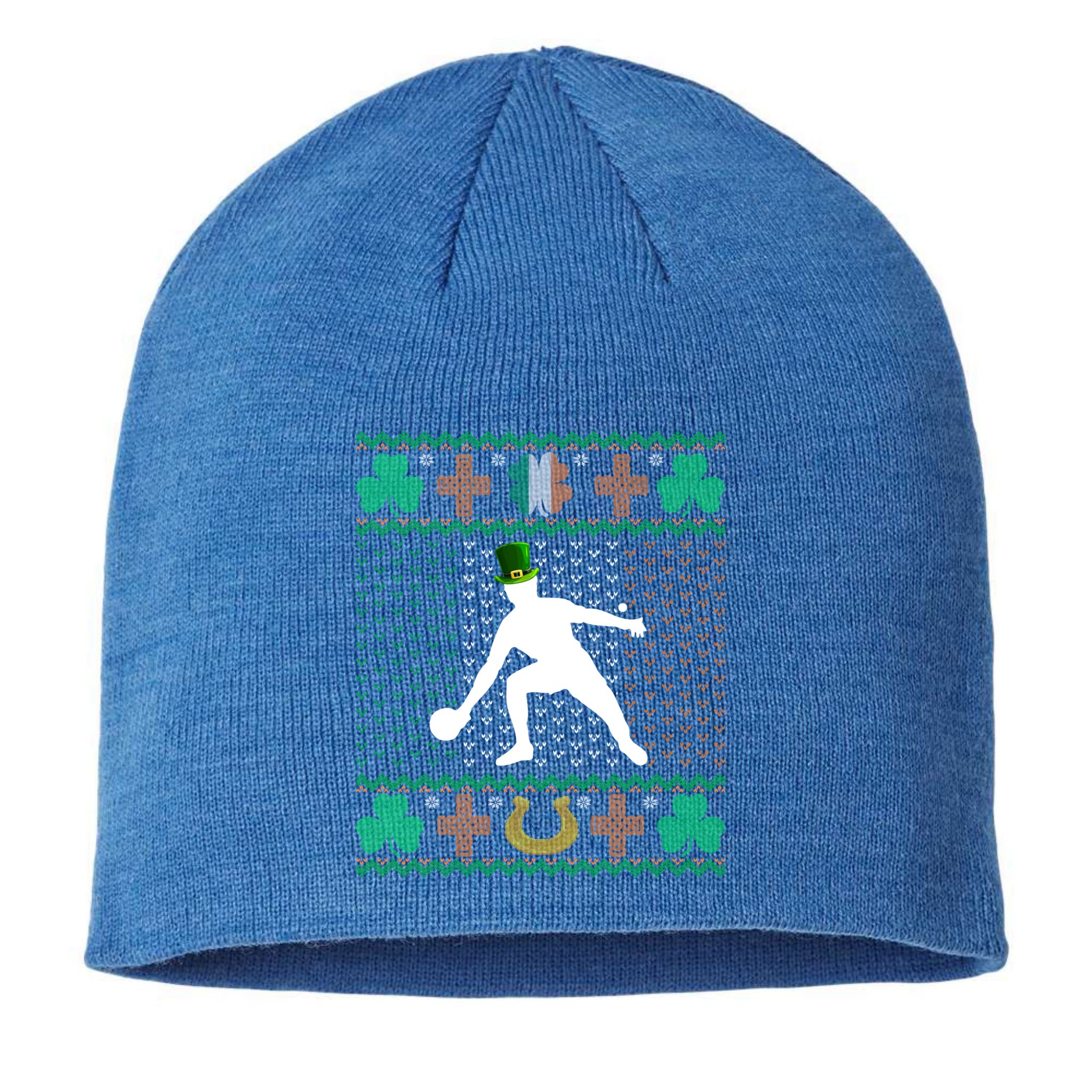 Ping Pong Player St Patrick's Day Ugly Holiday Table Tennis Meaningful Gift Sustainable Beanie