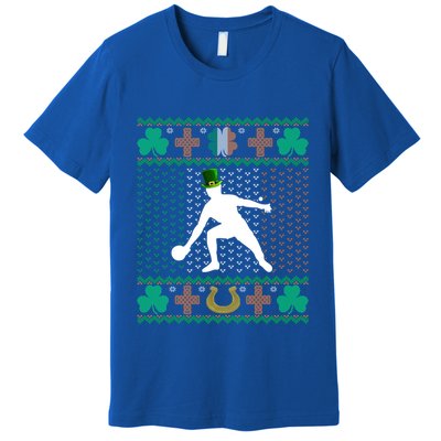 Ping Pong Player St Patrick's Day Ugly Holiday Table Tennis Meaningful Gift Premium T-Shirt