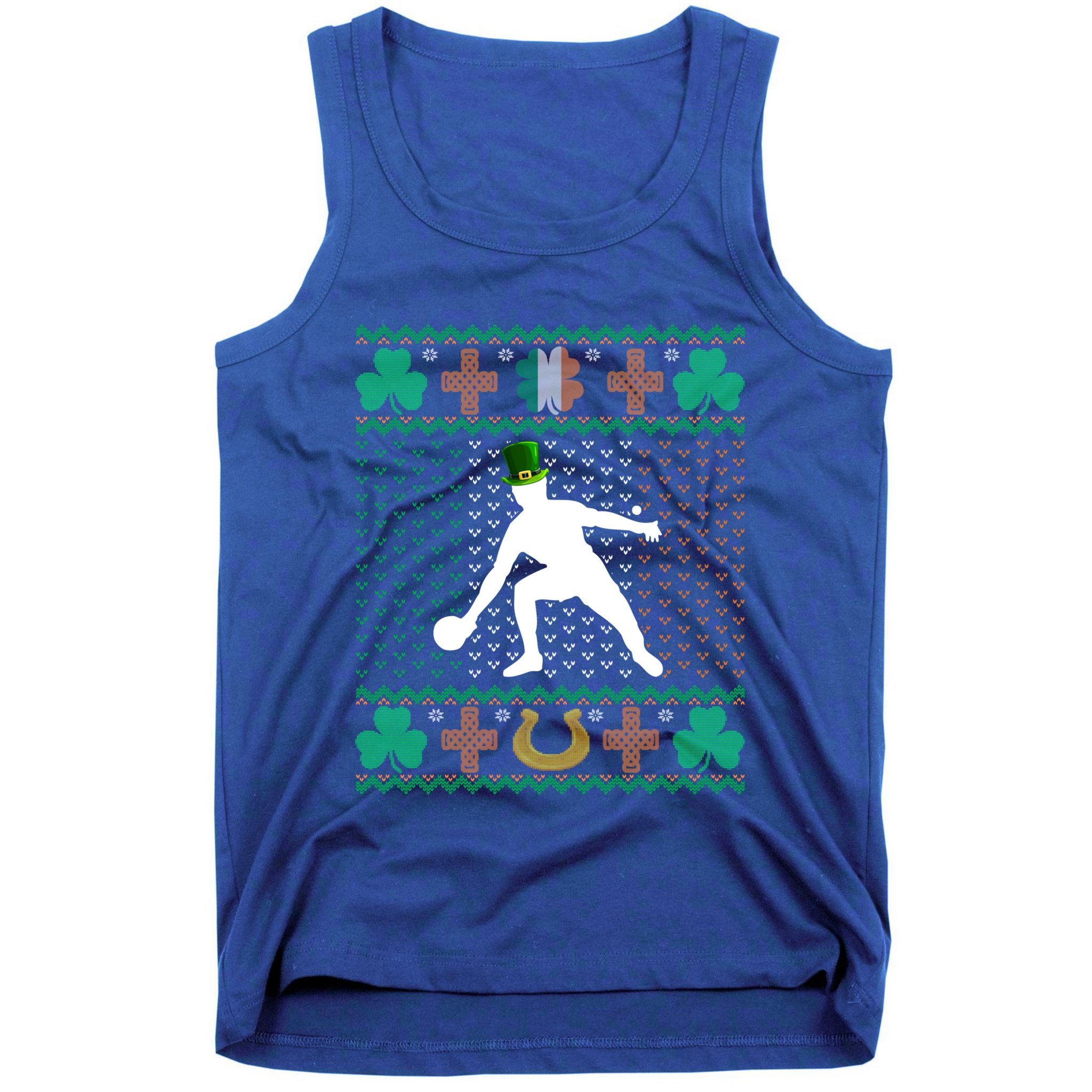 Ping Pong Player St Patrick's Day Ugly Holiday Table Tennis Meaningful Gift Tank Top