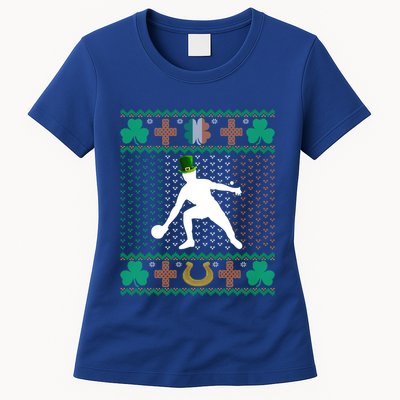 Ping Pong Player St Patrick's Day Ugly Holiday Table Tennis Meaningful Gift Womens T-Shirt