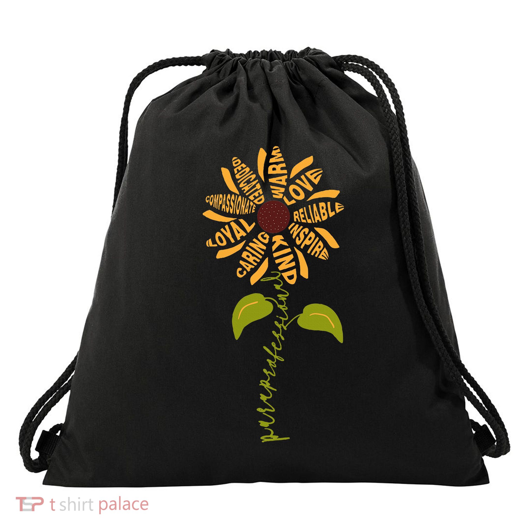 Para professional Paraeducator Teacher Sunflower Drawstring Bag