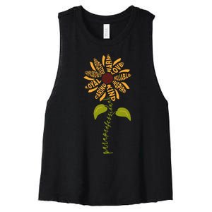 Para professional Paraeducator Teacher Sunflower Women's Racerback Cropped Tank