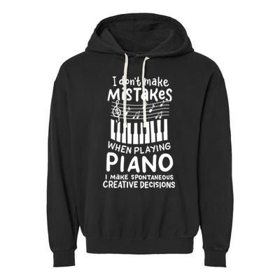 Piano Player Pianist Music Keyboard Gift Garment-Dyed Fleece Hoodie