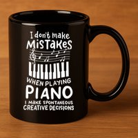 Piano Player Pianist Music Keyboard Gift 11oz C Handle Ceramic Mug