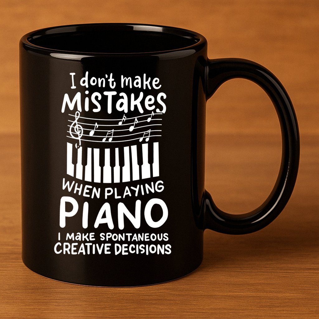 Piano Player Pianist Music Keyboard Gift 11oz C Handle Ceramic Mug