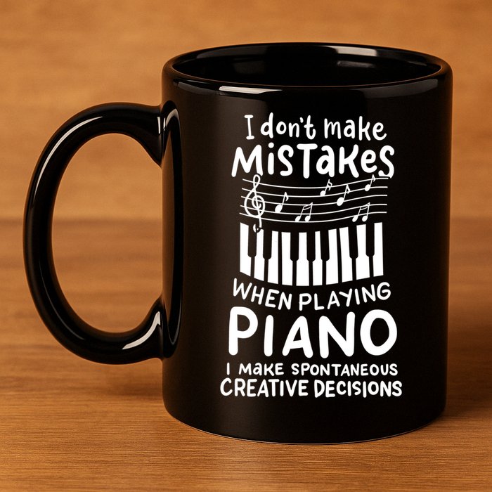 Piano Player Pianist Music Keyboard Gift 11oz C Handle Ceramic Mug
