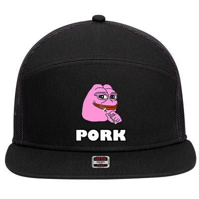Pork Pepe Pond0x Pondx Pondcoin Pndc Crypto Pauly0x Pond 7 Panel Mesh Trucker Snapback Hat