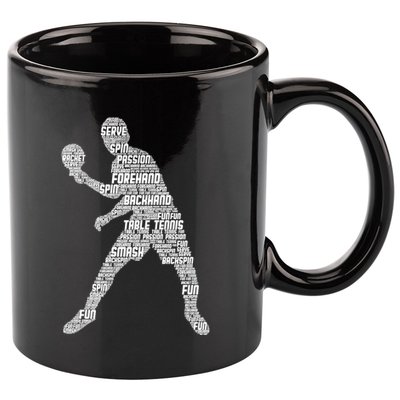 Ping Pong Player Table Tennis Cute Gift 11oz C Handle Ceramic Mug