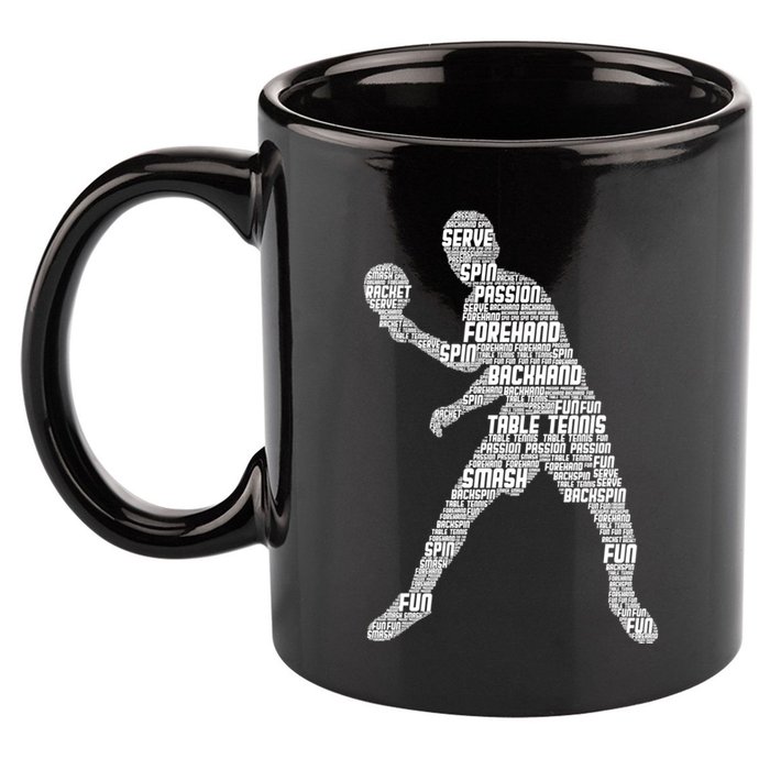 Ping Pong Player Table Tennis Cute Gift 11oz C Handle Ceramic Mug