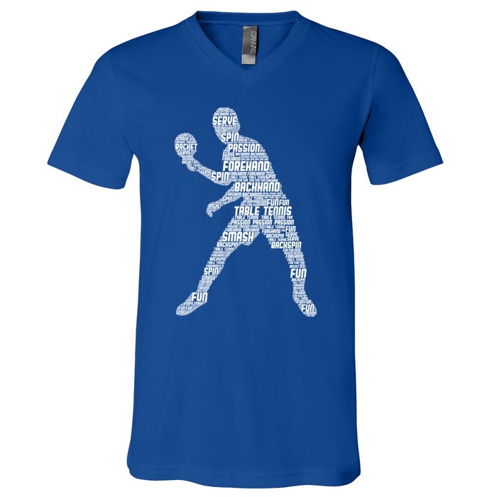 Ping Pong Player Table Tennis Cute Gift V-Neck T-Shirt