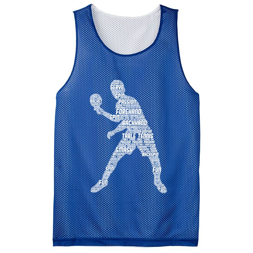 Ping Pong Player Table Tennis Cute Gift Mesh Reversible Basketball Jersey Tank