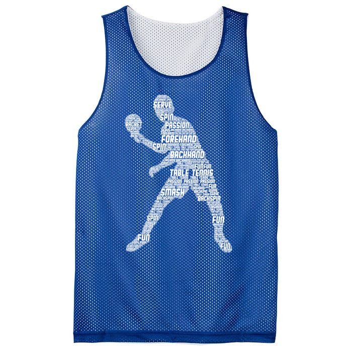 Ping Pong Player Table Tennis Cute Gift Mesh Reversible Basketball Jersey Tank