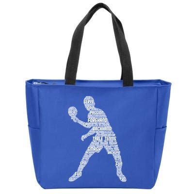 Ping Pong Player Table Tennis Cute Gift Zip Tote Bag