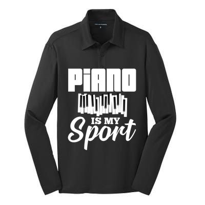 Piano Player Pianist Music Keyboard Gift Silk Touch Performance Long Sleeve Polo