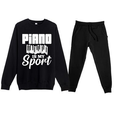 Piano Player Pianist Music Keyboard Gift Premium Crewneck Sweatsuit Set