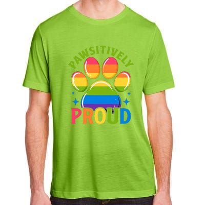 Pride Paw Print In Rainbow Colors Adult ChromaSoft Performance T-Shirt