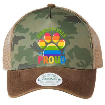 Pride Paw Print In Rainbow Colors Legacy Tie Dye Trucker Hat