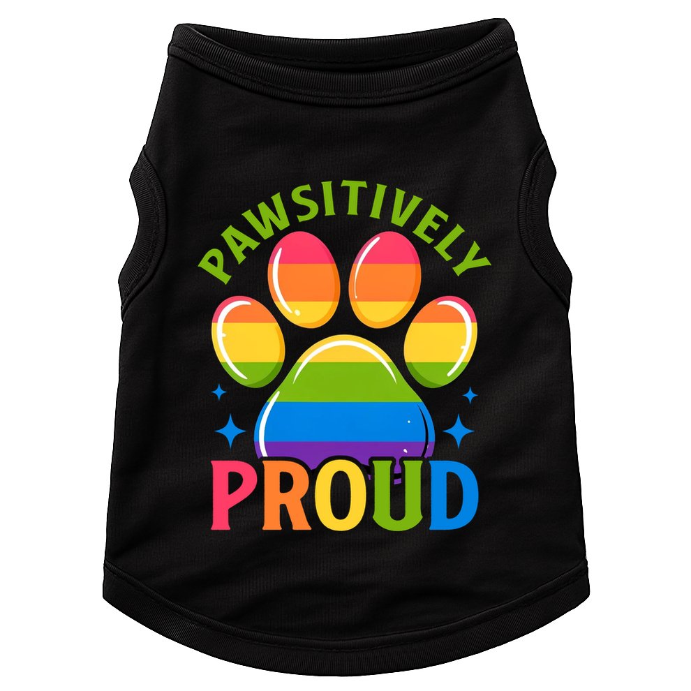 Pride Paw Print In Rainbow Colors Doggie Tank