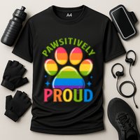 Pride Paw Print In Rainbow Colors Performance Shirt