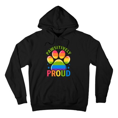 Pride Paw Print In Rainbow Colors Hoodie