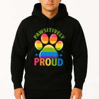Pride Paw Print In Rainbow Colors Hoodie