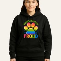 Pride Paw Print In Rainbow Colors Hoodie