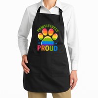Pride Paw Print In Rainbow Colors Apron