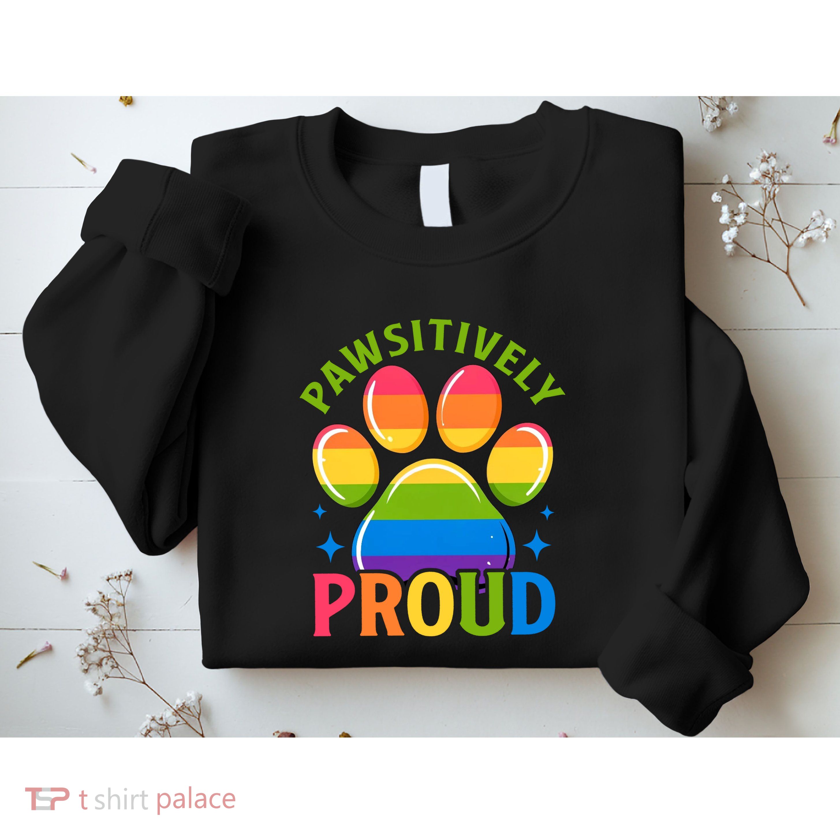 Pride Paw Print In Rainbow Colors Sweatshirt