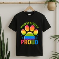 Pride Paw Print In Rainbow Colors T-Shirt
