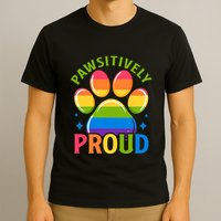 Pride Paw Print In Rainbow Colors T-Shirt