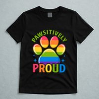 Pride Paw Print In Rainbow Colors T-Shirt
