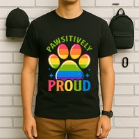 Pride Paw Print In Rainbow Colors T-Shirt