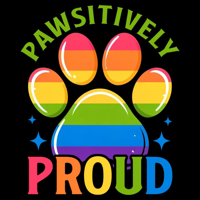 Pride Paw Print In Rainbow Colors T-Shirt