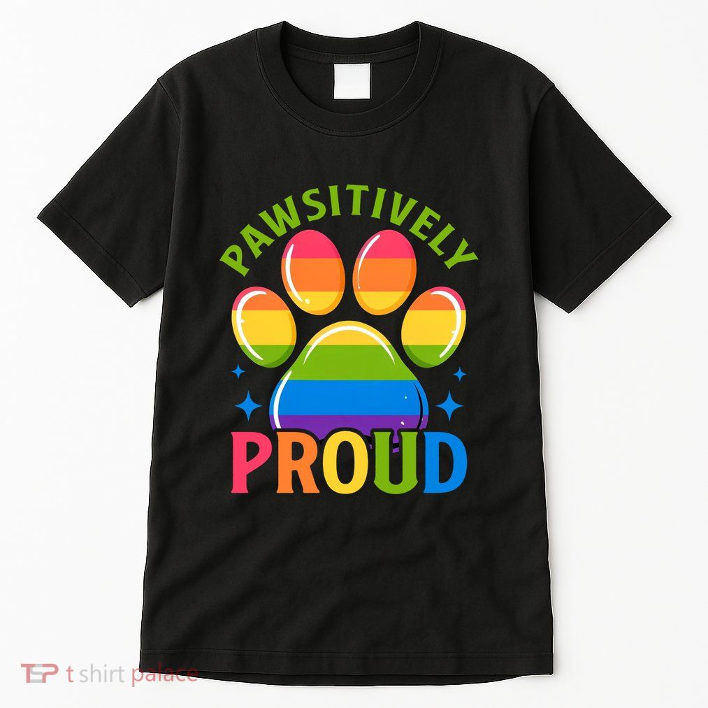 Pride Paw Print In Rainbow Colors Tall T-Shirt