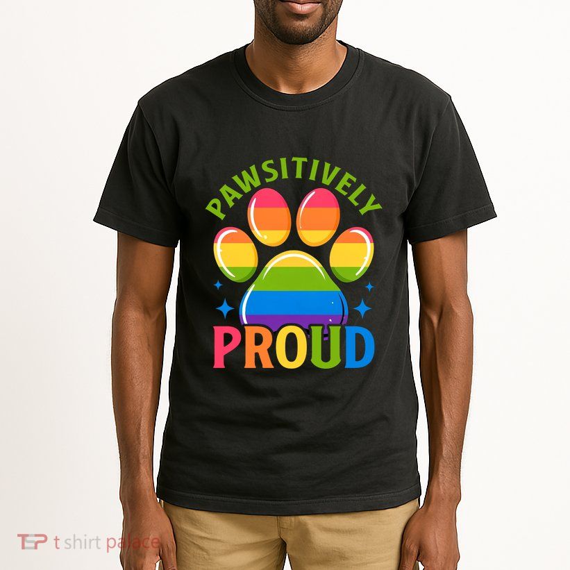 Pride Paw Print In Rainbow Colors Tall T-Shirt